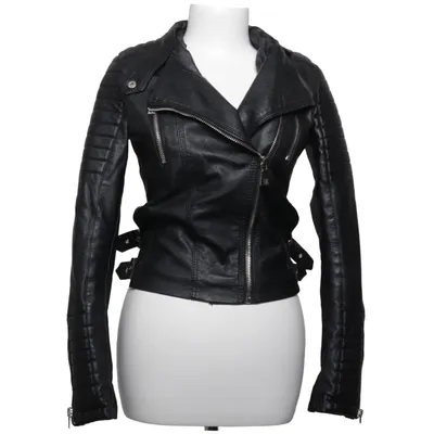 Biker jacket (Black) from Voyelles Polyester, Polyurethane