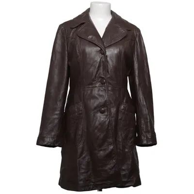 Läderkappa (Brun) från Trojan Acetat, Skinn, Polyester
