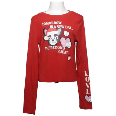 Long sleeve T-shirt (Red, Multicolored) from H&M Cotton