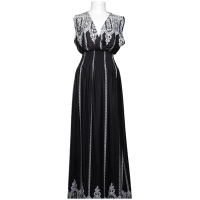 Maxi dress (Black, White) from Byebye Polyester