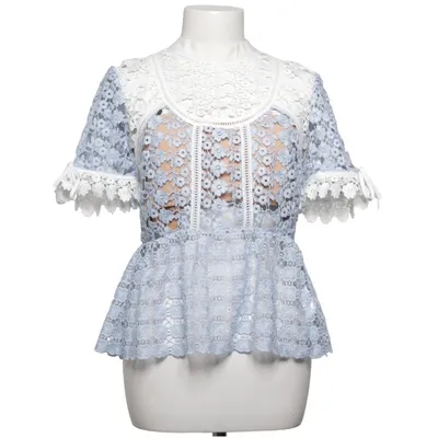 Haut (Bleu, Blanc) de Self-Portrait Coton, Polyester