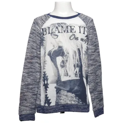 Sweater (Blue, White) from Geisha Cotton, Polyester, Viscose