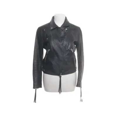 Bikerjack (Zwart) van Acne Leer, Viscose