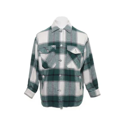 Overshirt (White, Green) from Zara Polyester, Wool