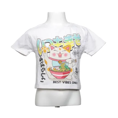 T-shirt (Vit, Flerfärgad) från Zara Bomull, Elastan