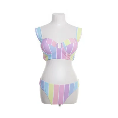 Bikini (Wit, Meerkleurig) van Shein Elastaan, Polyester