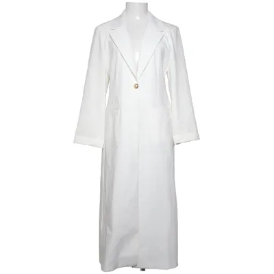 Manteau (Blanc) de Lumina Polyester, Coton