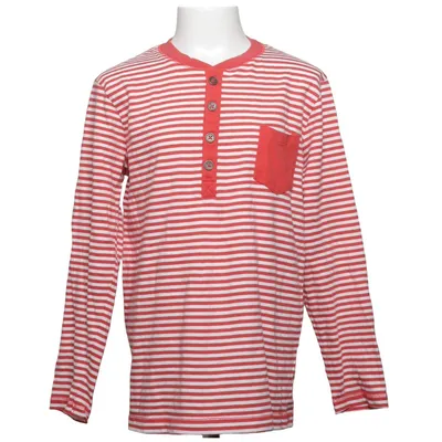 Henley T-shirt (Rød, Hvid) fra MyWear Kids Bomuld