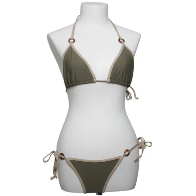 Bikini (Vert, Beige) Élasthane, Polyamide