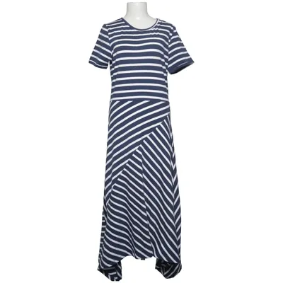 Jurk (Blauw, Wit) van Reserved Katoen, Elastaan