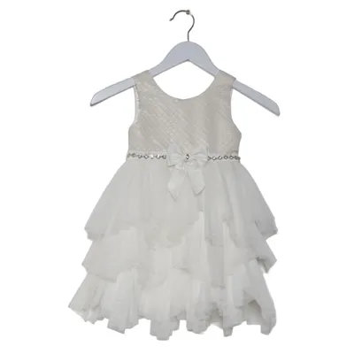 Robe de fille de fleur (Blanc) de Couture Princess Polyester