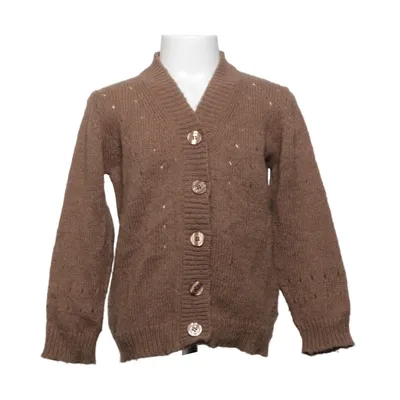 Cardigan (Marron) de Poppy Rose Laine de mouton