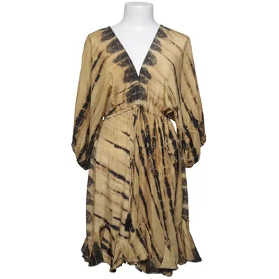 Dress (Beige, Black) from ONE Polyester, Silk