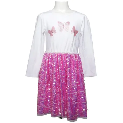 Klänning (Vit, Rosa) från H&M Kids Bomull, Elastan, Polyester