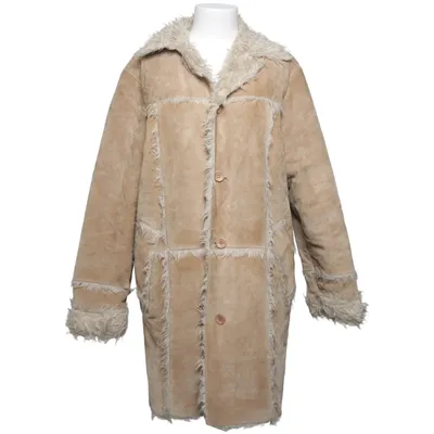Shearlingjakke (Beige) fra Crocker Akryl, Læder
