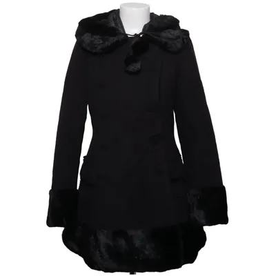 Manteau (Noir) de Hell Bunny Élasthane, Fausse fourrure, Polyester, Viscose