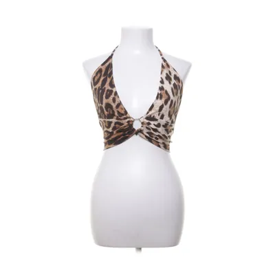 Haltertop (Beige, Zwart) van Romwe Elastaan, Polyester