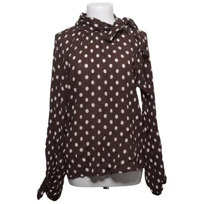 Schluppenbluse (Braun, Weiß) von Stank Stockholm Lyocell, Polyester