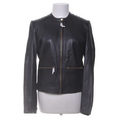 Leren jack (Bruin) van Mango Leer, Polyester