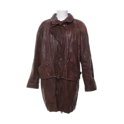 Veste longue en cuir (Marron)