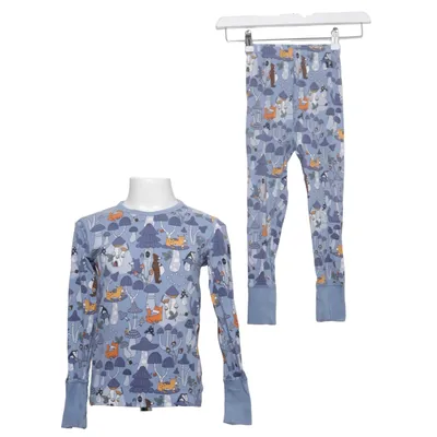 Pyjamas (Blå, Flerfärgad) från Polarn O. Pyret Elastan, Ekologisk bomull