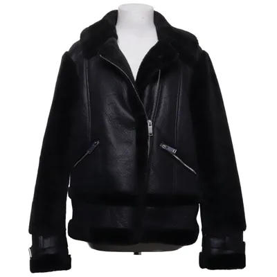 Shearlingjakke (Sort) fra River Island Elastan, Polyester