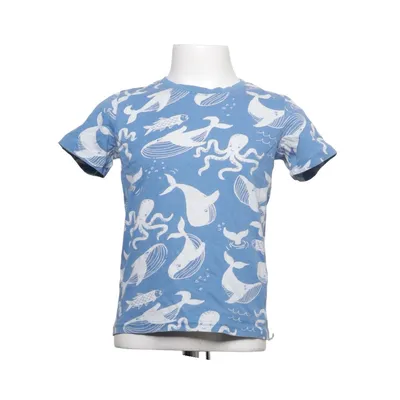 T-shirt (Blue, White) from Lindex Kids Cotton