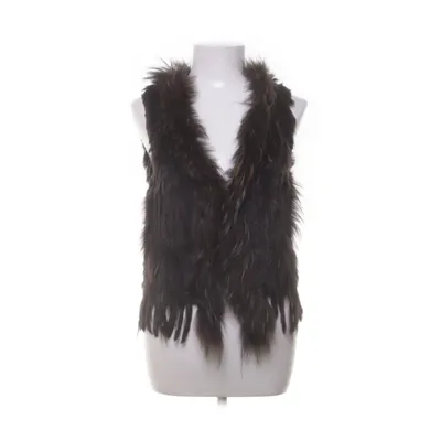 Pelsvest (Brun) fra Hollies Rævepels, Læder, Minkpels, Polyester, Kaninpels