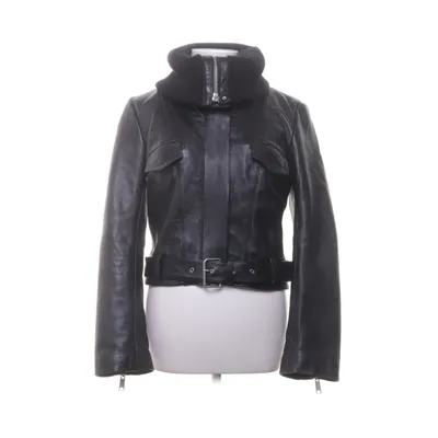 Läderjacka (Svart) från H&M Studio Polyester, Skinn, Viskos
