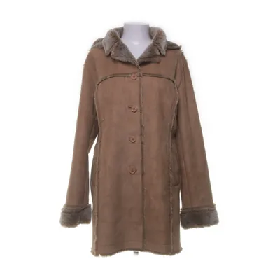Shearlingjakke (Beige) fra Cappuccini Polyester, Pels, Akryl
