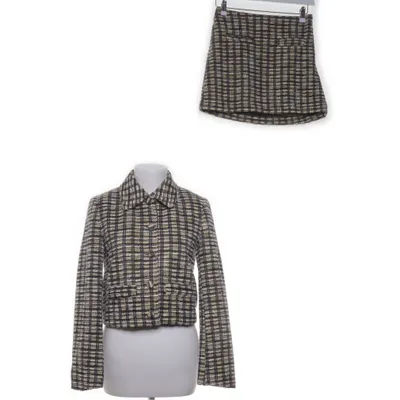 Skirt suit (Brown, Black, White) from Mango Cotton, Polyester, Viscose