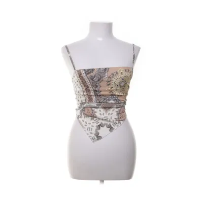 Crop top (Vit, Brun) från L&S Elastan, Nylon
