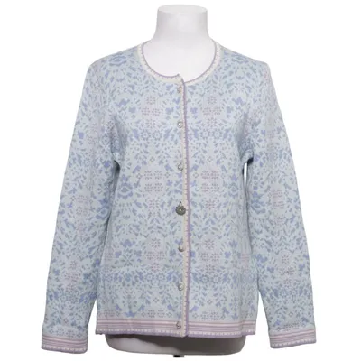 Cardigan (Lila, Wit) van Oleana Merinowol, Zijde
