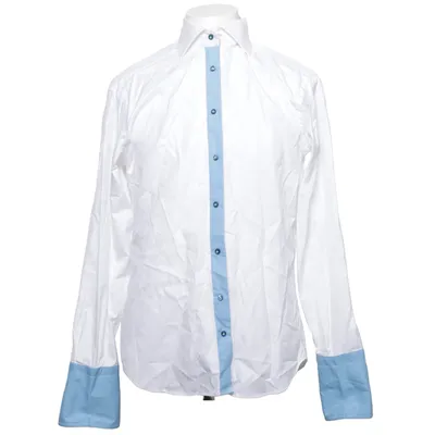 Shirt (Wit, Blauw) van Pasqui Katoen