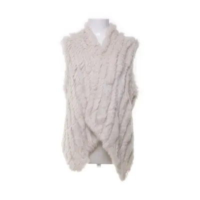 Väst (Beige) från Soyaconcept Akryl, Kaninpäls