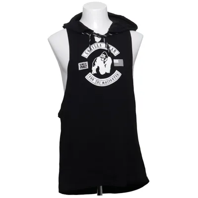 Short sleeve hoodie (Black) from Gorilla Wear Cotton