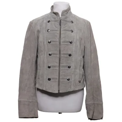 Leather jacket (Gray) from Petroff Leather, Polyester