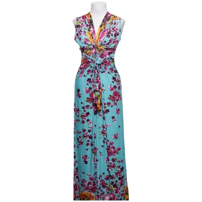 Robe longue (Bleu, Multicolore) de Maille Demoiselle Élasthane, Polyester