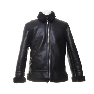 Shearling jacket (Black) from Zara Man Polyurethane, Viscose