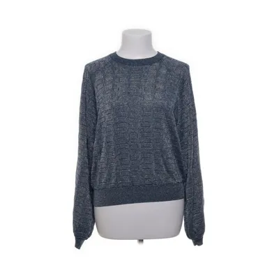 Tröja (Blå, Silverfärgad) från H&M Metallfiber, Polyester, Silke, Viskos