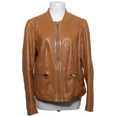 Leather jacket (Brown) from Charles Vögele Cotton, Leather, Polyester