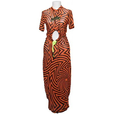 Robe longue (Orange, Noir) de Nicce Élasthane, Polyester