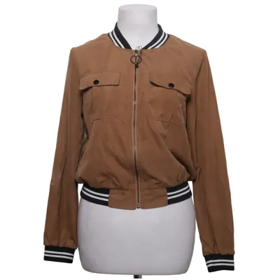 Bomberjacke (Braun, Schwarz, Weiß) von Allegra K Polyamid, Polyester