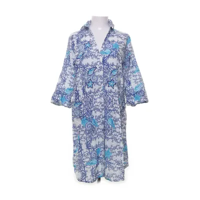 Shirt dress (White, Blue) from Sumitra Cotton