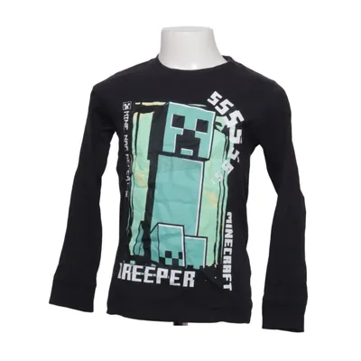 Långärmad t-shirt (Svart, Grön, Flerfärgad) från Minecraft Bomull