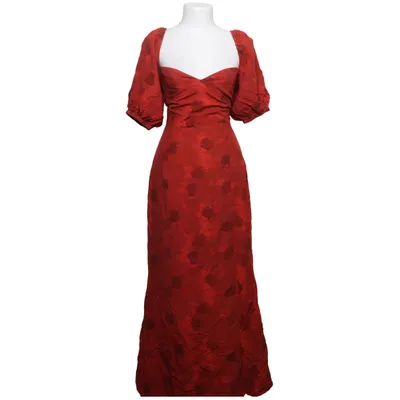 Dress (Red) from Adoore Elastane, Linen, Polyester, Viscose