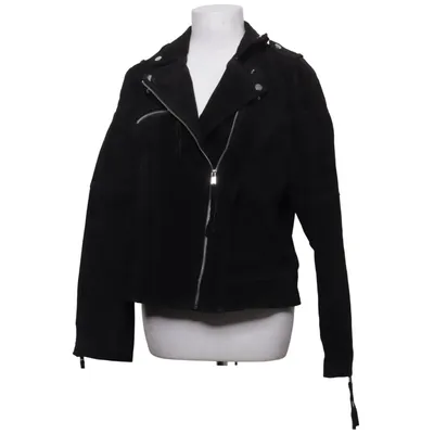 Bikerjakke (Sort) fra VILA Clothes Polyester, Ruskind