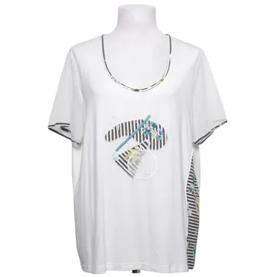 T-shirt (Hvid, Flerfarvet) fra Jórli Elastan, Polyester, Viscose
