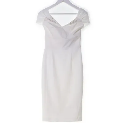 Cocktailklänning (Vit) från Glamour Bunny Bomull, Elastan, Polyester