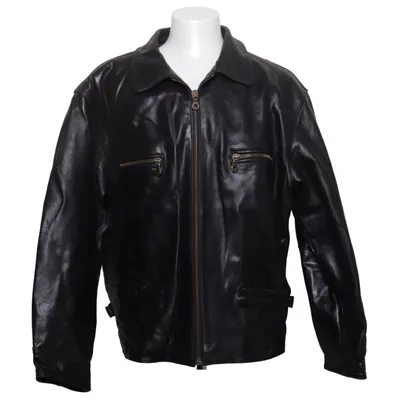 Leather jacket (Black) from Taurus Leather, Polyester, Viscose